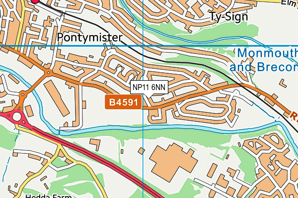 NP11 6NN map - OS VectorMap District (Ordnance Survey)