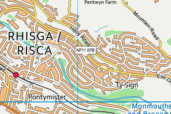 NP11 6PB map - OS VectorMap District (Ordnance Survey)