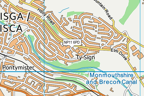 NP11 6PD map - OS VectorMap District (Ordnance Survey)