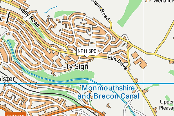 NP11 6PE map - OS VectorMap District (Ordnance Survey)