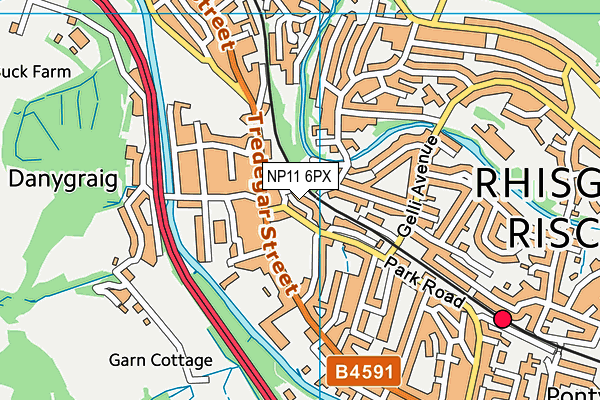 NP11 6PX map - OS VectorMap District (Ordnance Survey)