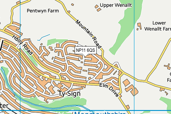 NP11 6QS map - OS VectorMap District (Ordnance Survey)