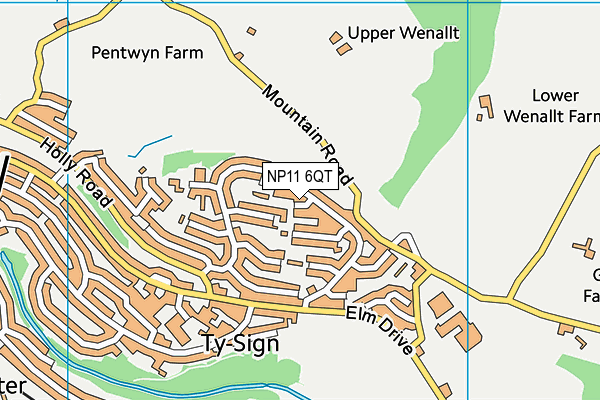 NP11 6QT map - OS VectorMap District (Ordnance Survey)