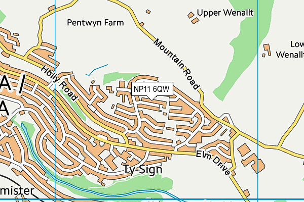 NP11 6QW map - OS VectorMap District (Ordnance Survey)