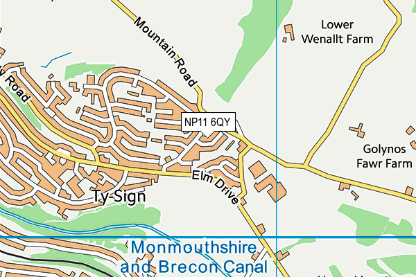 NP11 6QY map - OS VectorMap District (Ordnance Survey)