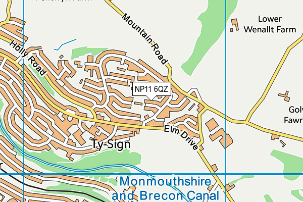 NP11 6QZ map - OS VectorMap District (Ordnance Survey)