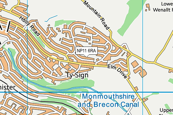 NP11 6RA map - OS VectorMap District (Ordnance Survey)