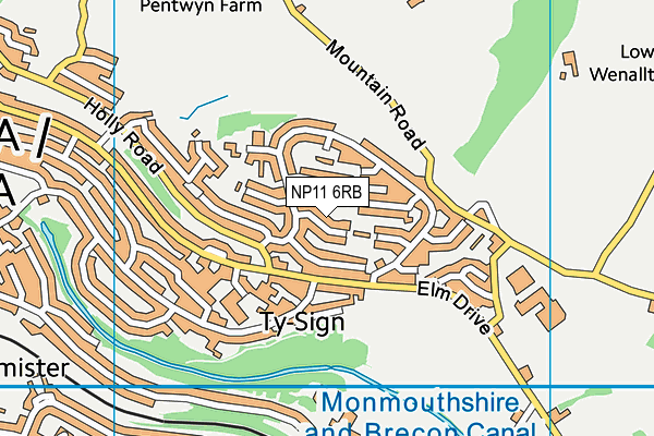 NP11 6RB map - OS VectorMap District (Ordnance Survey)