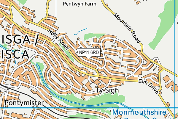 NP11 6RD map - OS VectorMap District (Ordnance Survey)