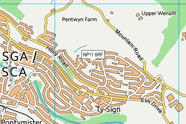 NP11 6RF map - OS VectorMap District (Ordnance Survey)
