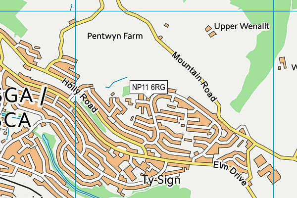 NP11 6RG map - OS VectorMap District (Ordnance Survey)