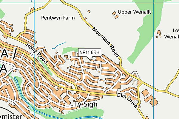 NP11 6RH map - OS VectorMap District (Ordnance Survey)
