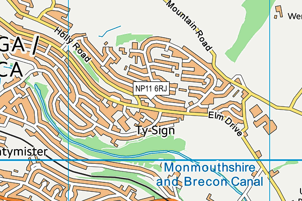 NP11 6RJ map - OS VectorMap District (Ordnance Survey)