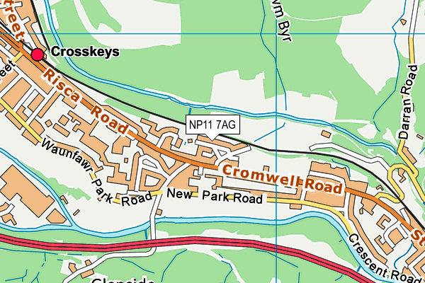 NP11 7AG map - OS VectorMap District (Ordnance Survey)