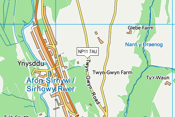 NP11 7AU map - OS VectorMap District (Ordnance Survey)