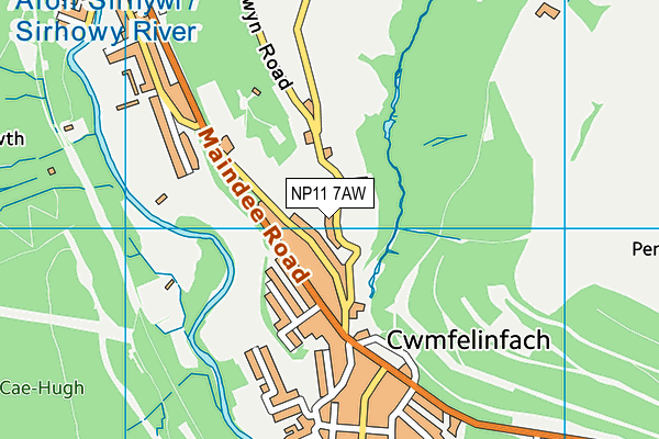 NP11 7AW map - OS VectorMap District (Ordnance Survey)