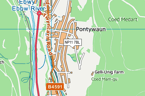NP11 7BL map - OS VectorMap District (Ordnance Survey)