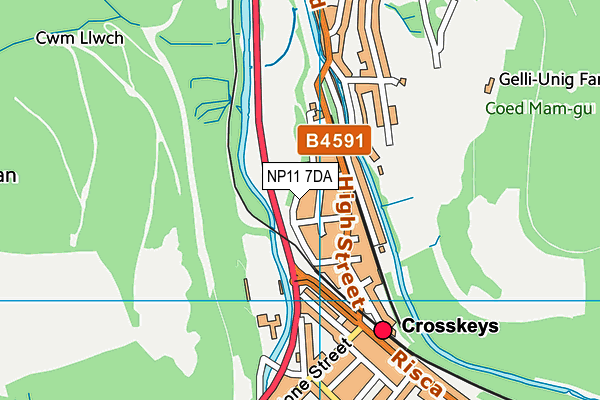 NP11 7DA map - OS VectorMap District (Ordnance Survey)