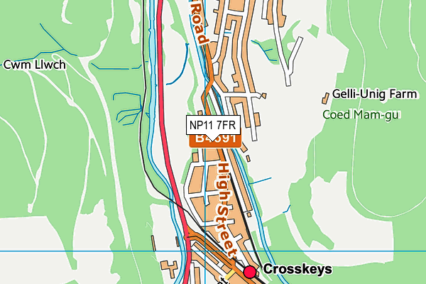NP11 7FR map - OS VectorMap District (Ordnance Survey)
