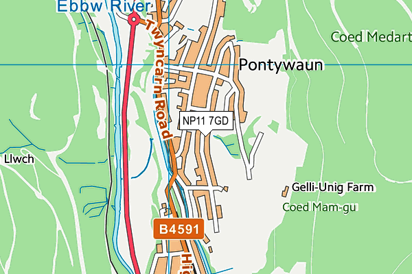 NP11 7GD map - OS VectorMap District (Ordnance Survey)