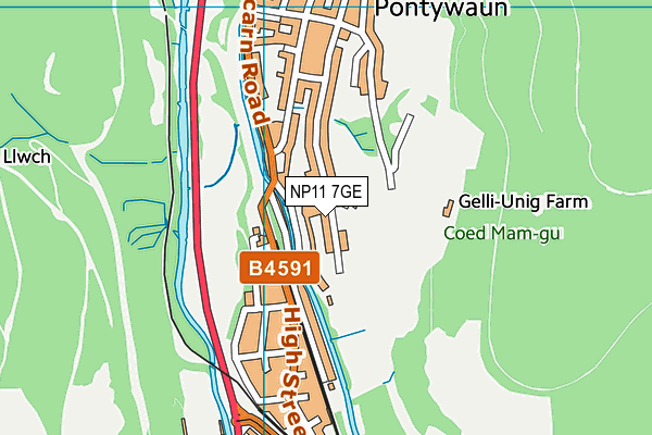 NP11 7GE map - OS VectorMap District (Ordnance Survey)