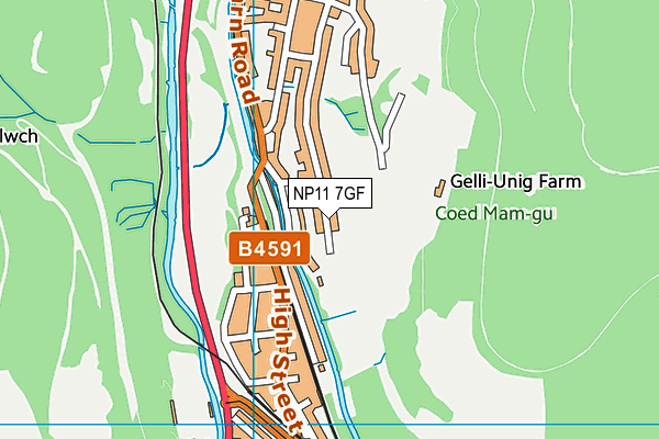 NP11 7GF map - OS VectorMap District (Ordnance Survey)