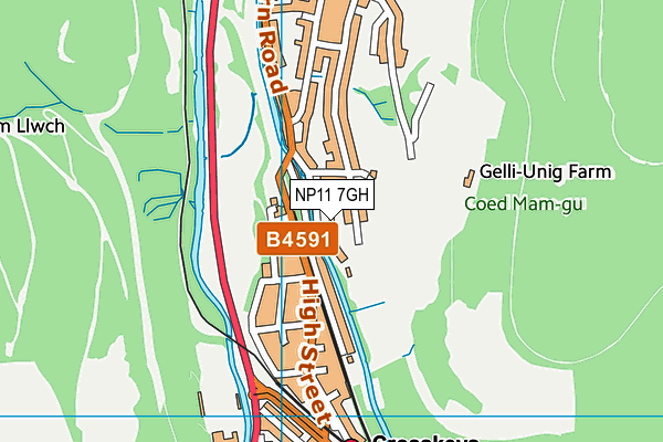NP11 7GH map - OS VectorMap District (Ordnance Survey)