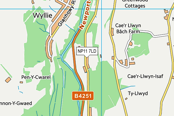 NP11 7LD map - OS VectorMap District (Ordnance Survey)