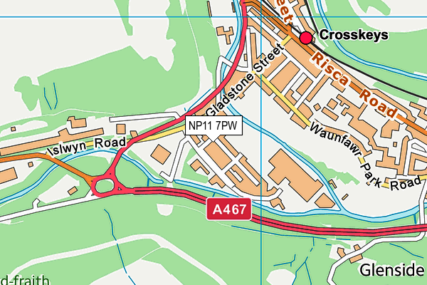 NP11 7PW map - OS VectorMap District (Ordnance Survey)