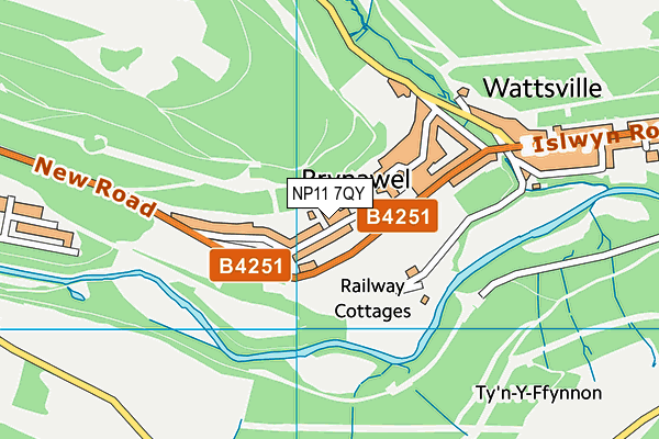 NP11 7QY map - OS VectorMap District (Ordnance Survey)