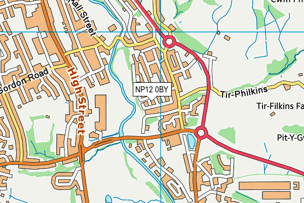 NP12 0BY map - OS VectorMap District (Ordnance Survey)