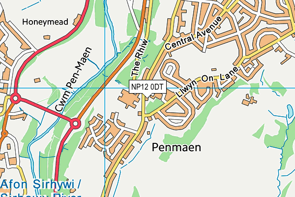 Islwyn High School map (NP12 0DT) - OS VectorMap District (Ordnance Survey)