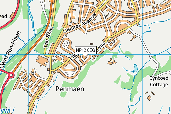 NP12 0EG map - OS VectorMap District (Ordnance Survey)