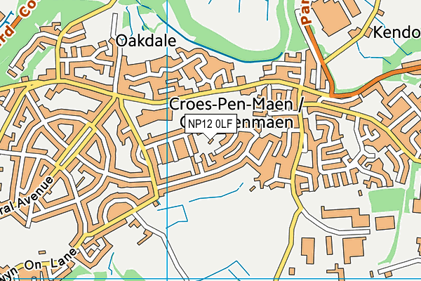 NP12 0LF map - OS VectorMap District (Ordnance Survey)