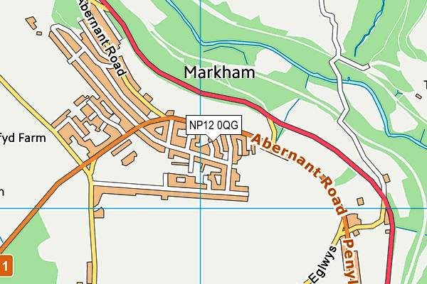 NP12 0QG map - OS VectorMap District (Ordnance Survey)
