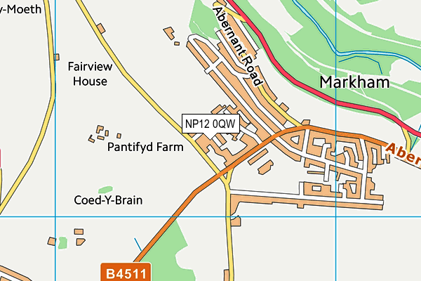 NP12 0QW map - OS VectorMap District (Ordnance Survey)