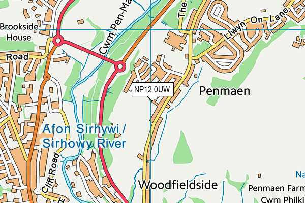 NP12 0UW map - OS VectorMap District (Ordnance Survey)