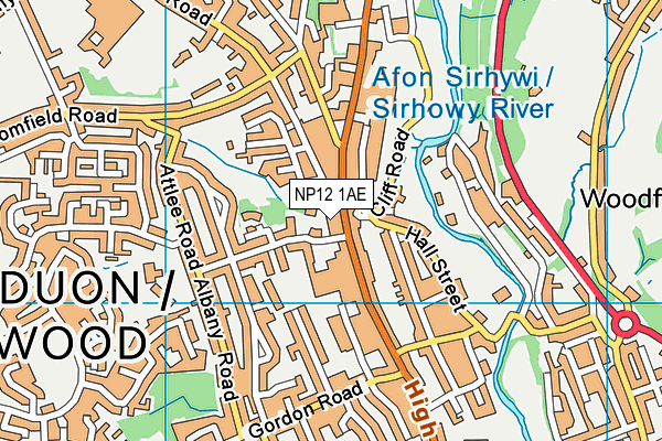 NP12 1AE map - OS VectorMap District (Ordnance Survey)