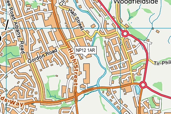 NP12 1AR map - OS VectorMap District (Ordnance Survey)