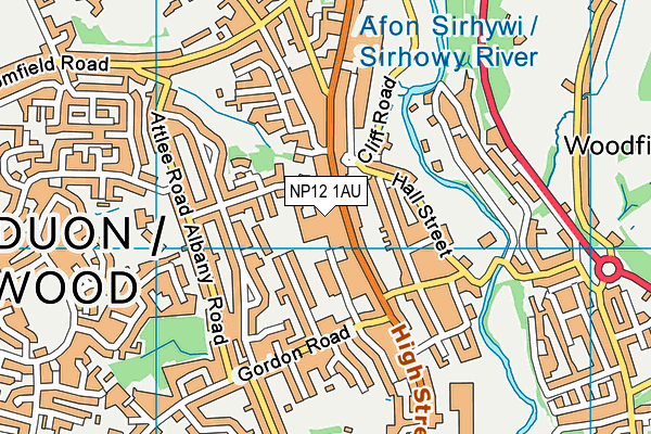 NP12 1AU map - OS VectorMap District (Ordnance Survey)