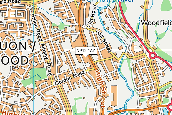 NP12 1AZ map - OS VectorMap District (Ordnance Survey)