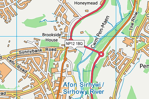 NP12 1BQ map - OS VectorMap District (Ordnance Survey)