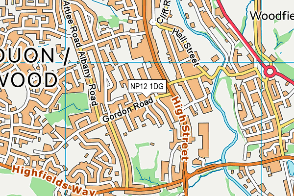 NP12 1DG map - OS VectorMap District (Ordnance Survey)