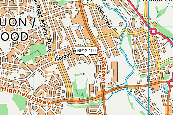 NP12 1DJ map - OS VectorMap District (Ordnance Survey)