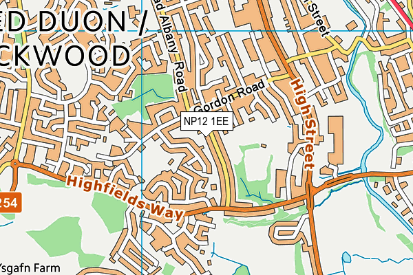 NP12 1EE map - OS VectorMap District (Ordnance Survey)