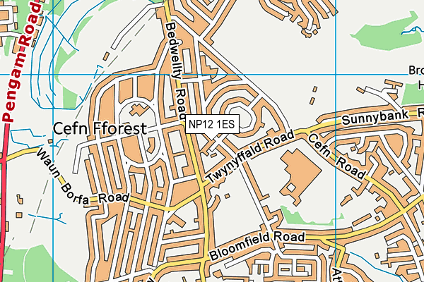 NP12 1ES map - OS VectorMap District (Ordnance Survey)