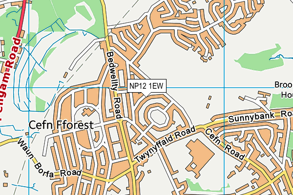 NP12 1EW map - OS VectorMap District (Ordnance Survey)