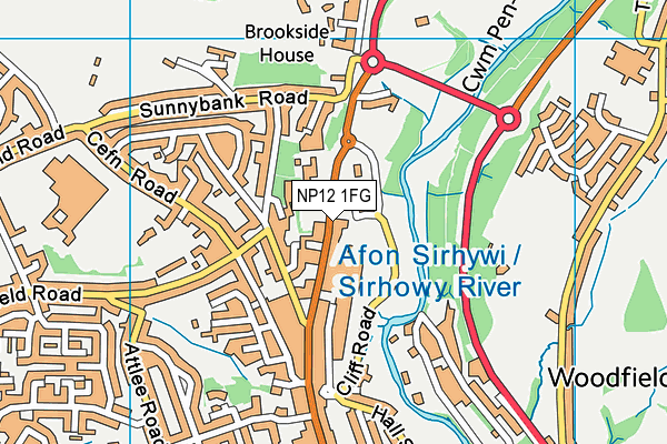 NP12 1FG map - OS VectorMap District (Ordnance Survey)