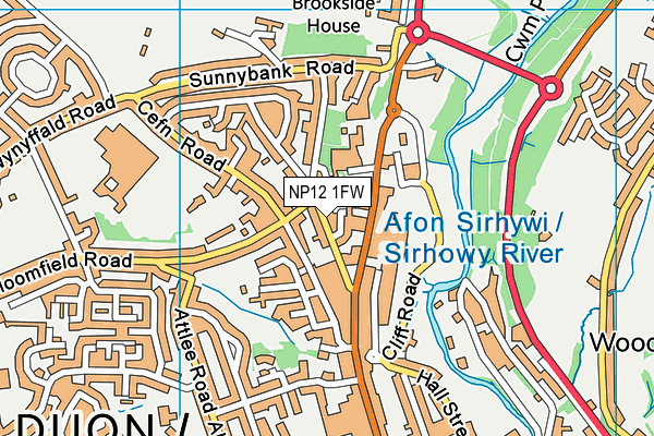 NP12 1FW map - OS VectorMap District (Ordnance Survey)