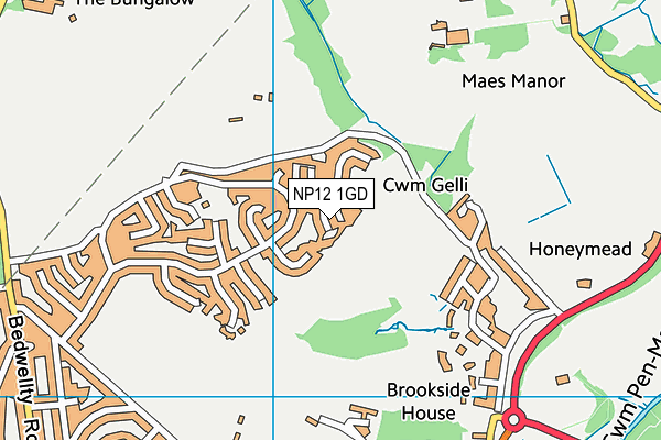 NP12 1GD map - OS VectorMap District (Ordnance Survey)